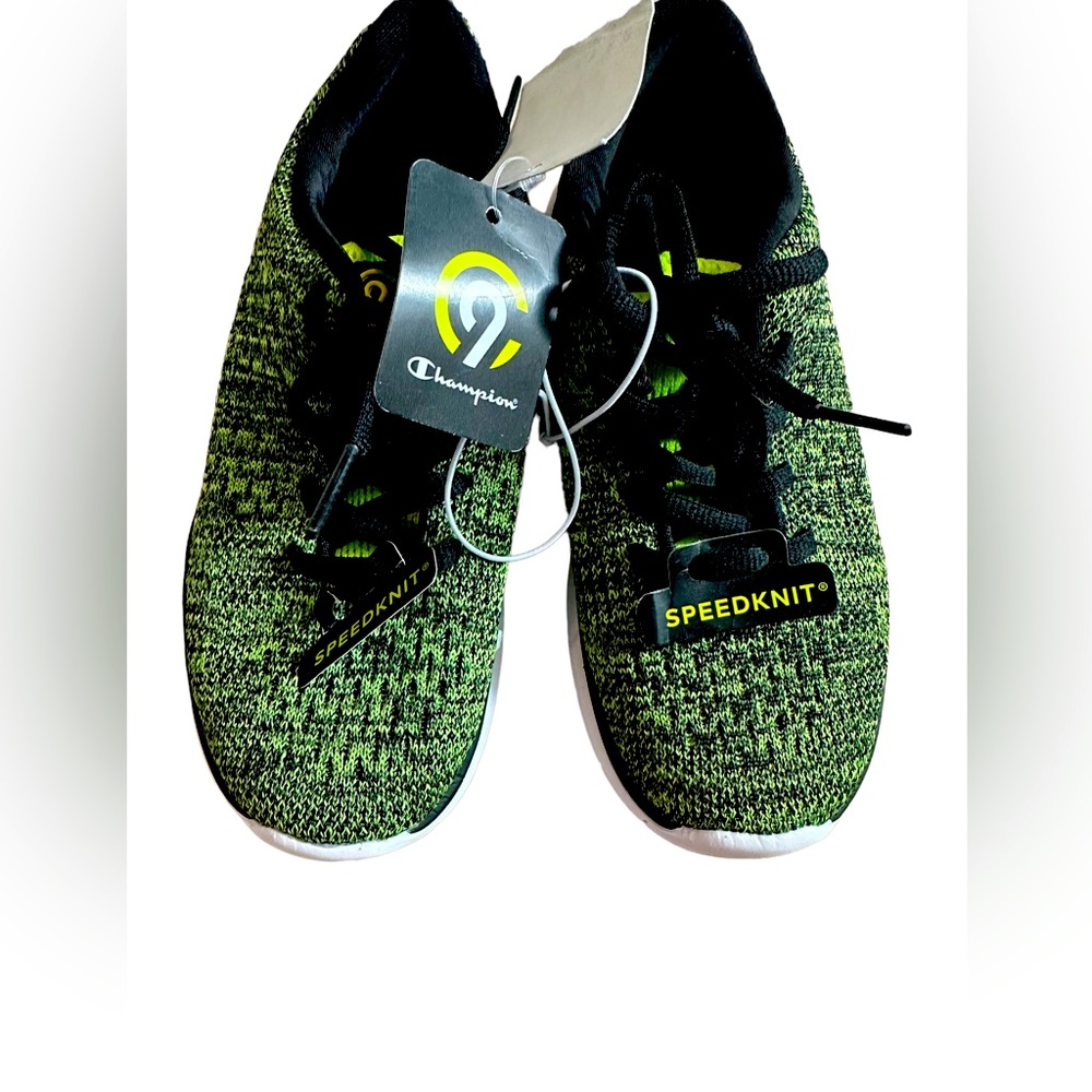 C9 champion neon green black speedknit sneakers kids 13